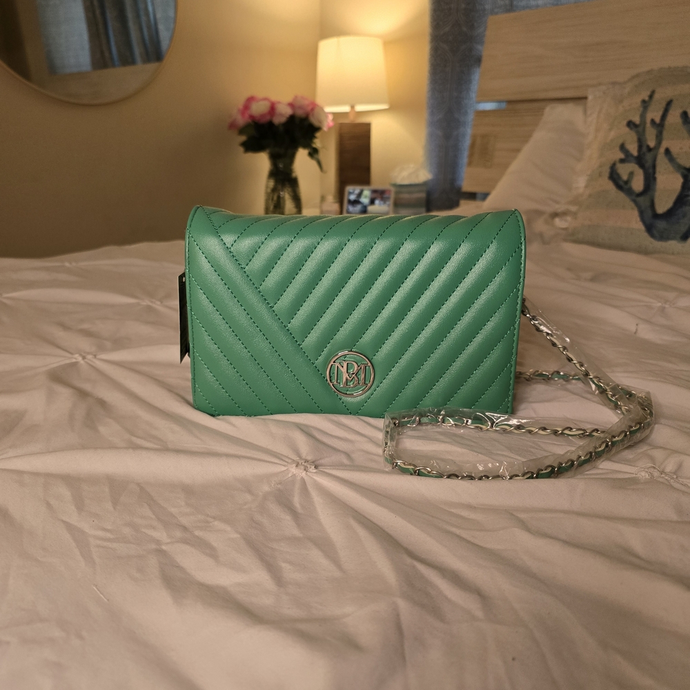 Badgley Mischka Emerald Quilted Crossbody Bag